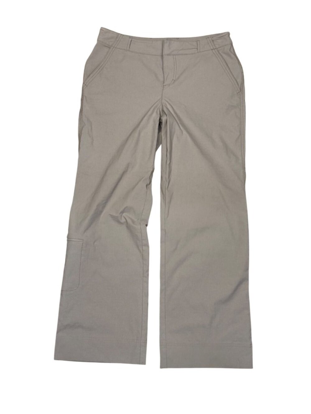 Athleta Beige Wide Straight Leg Cargo Pants Womens Size 10 Mid Rise Utility Pock